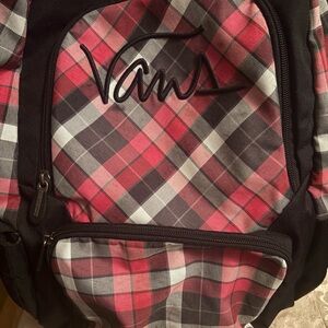 Vans Checkered Red and Black Backpack